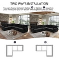 thumbnail image 4 of LLappuil Sectional Sofa Couch, Oversized Chenille Sofa with Pull Out Sofa Bed for Living Room Black, 4 of 11