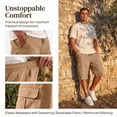 thumbnail image 2 of Gaukiv Athletic Shorts for Men Quick Dry 4 Pocket Cargo Shorts Drawstring Waist Sport Bottoms for Gym Running Khaki 3XL, 2 of 7