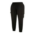 thumbnail image 3 of Pantalon Cargo Jogger pour Femmes Taille Haute à Cordon de Serrage avec Poches Coupe Ajustée Randonnée Entraînement Gris, 3 of 6
