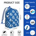 thumbnail image 4 of Helm Rudder Mast Sail Coast Travel Backpack – Lightweight Canvas Bookbag with Nautical Marine Pattern, Comfortable Carrying, Anti-theft Features for Students, Travelers, and Beach Trips, 4 of 5