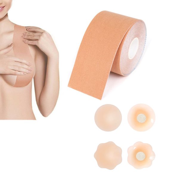 Boob Tape Adhesive Bras Women Breast Lift Nipple Covers Push Up Bra Invisible Stretch Cloth Chest Sticker Sexy Bralette