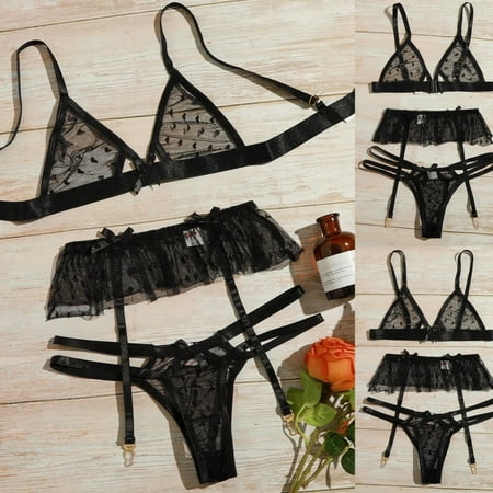 

ertutuyi ladies strap lace crochet cutout teddy lingerie embroidery gauze underwear
