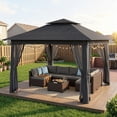 thumbnail image 4 of Outdoor Patio Furniture Set, Rattan Wicker Sectional Conversation Sofa Set with Glass Coffee Table, Weather Resistant Outdoor Seating for Yard Garden Balcony, Gray, 4 of 7