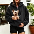 thumbnail image 2 of Fuzzy Full Zip Dog Pouch Hoodie for Women, Plush Pet Carrier Jacket, Warm Zip Up Sweatshirt for Dog Lovers Home Lounging Daily Wear, 2 of 6