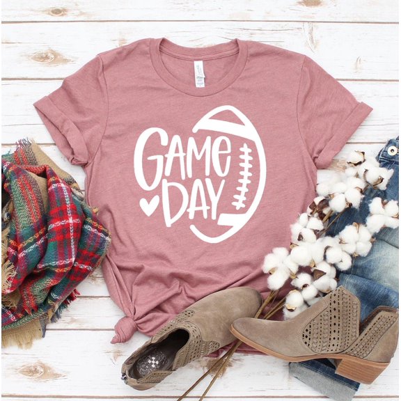 Game Day T-shirt Christmas Gift For Her Player Tee Volley Ball Tshirt Women's Touchdown Shirt Football Shirts Sports Top