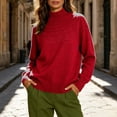 thumbnail image 3 of FAHUOMU Mock Neck Tops For Women Long Sleeve Lightweight Striped Knit Sweater Casual Pullover Fall Clothes, 3 of 8