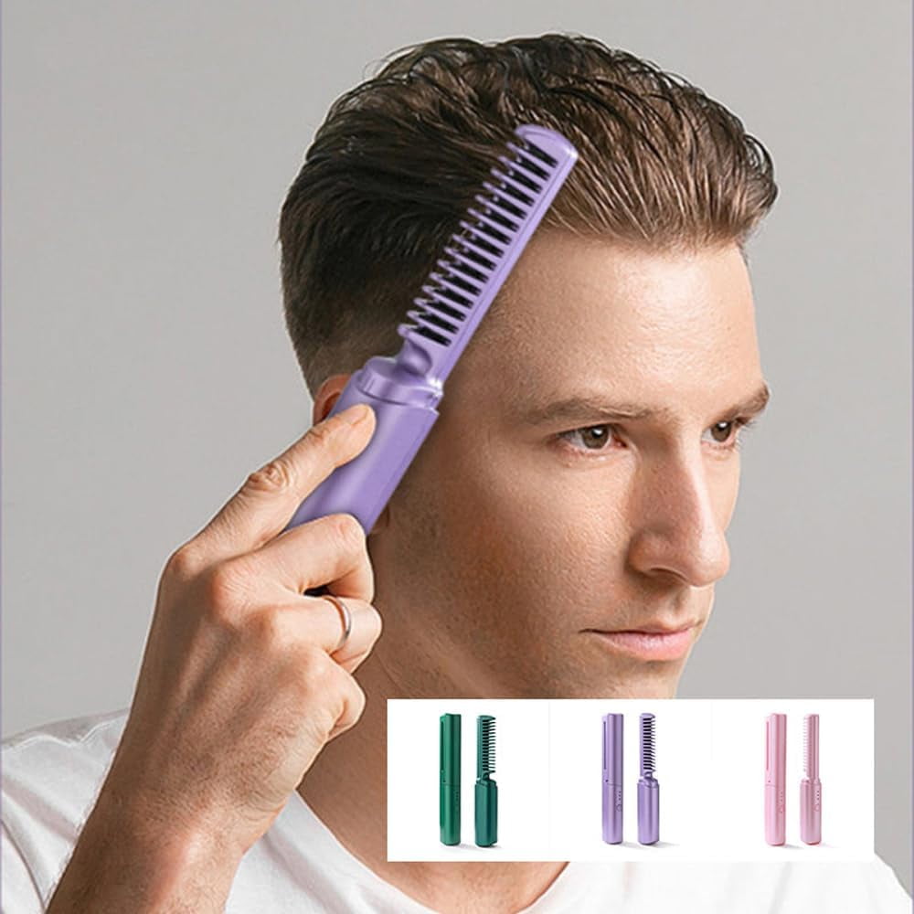 Mini Hair Straightener Mini Heated Straightening Brush Portable Hair Straightener Brush Wireless Hair Brush Straightener for Women Walmart