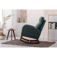 thumbnail image 4 of Tcbosik Rocking Chair for Nursery, High Back Glider Rocker Uplostered Armchair for Nursery, Comfy Armchair with Side Pocket for Living Room, Bedroom (Emerald Green), 4 of 9