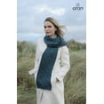 thumbnail image 2 of Aran Woollen Mills Irish Traditional Scarf Cold Weather Knit Wrap for Women 100% Premium Soft Merino Wool Made in Ireland | Blue, 2 of 3