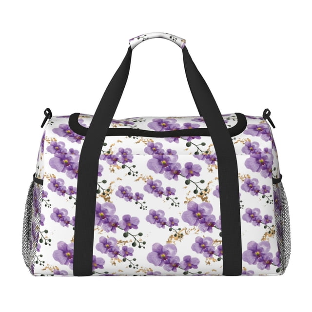 Disketp Orchids Flowers Bolsa de Viaje Tipo Duffle, Bolso de Mano para Fin de Semana para Mujer, Bolsa de Gimnasio Ligera para Hombre, Esencial para Viajes