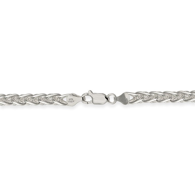 Men's 6mm, Sterling Silver Round Solid Spiga Chain Necklace, 26 Inch