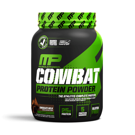 MusclePharm Combat 100% Whey Protein Powder, Chocolate, 25g Protein, 2