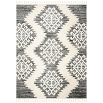 SAFAVIEH Moroccan Tassel Shag Desmond Area Rug, Ivory/Grey, 9' x 12'