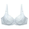 thumbnail image 2 of BLTIBY Everyday Bra for Women Solid Color Lace Underwired Seamless Adjustable Underwear Comfy Breathable Bras White L, 2 of 3
