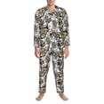 thumbnail image 3 of Naloa Tulips Flowers Men’s Pajamas Set - Long Sleeve Button Down Sleep Shirt and Pajama Bottoms Sleepwear Set-Medium, 3 of 7