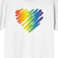 thumbnail image 2 of Pride Rainbow Heart Men's White T-shirt - 4XLB, 2 of 4