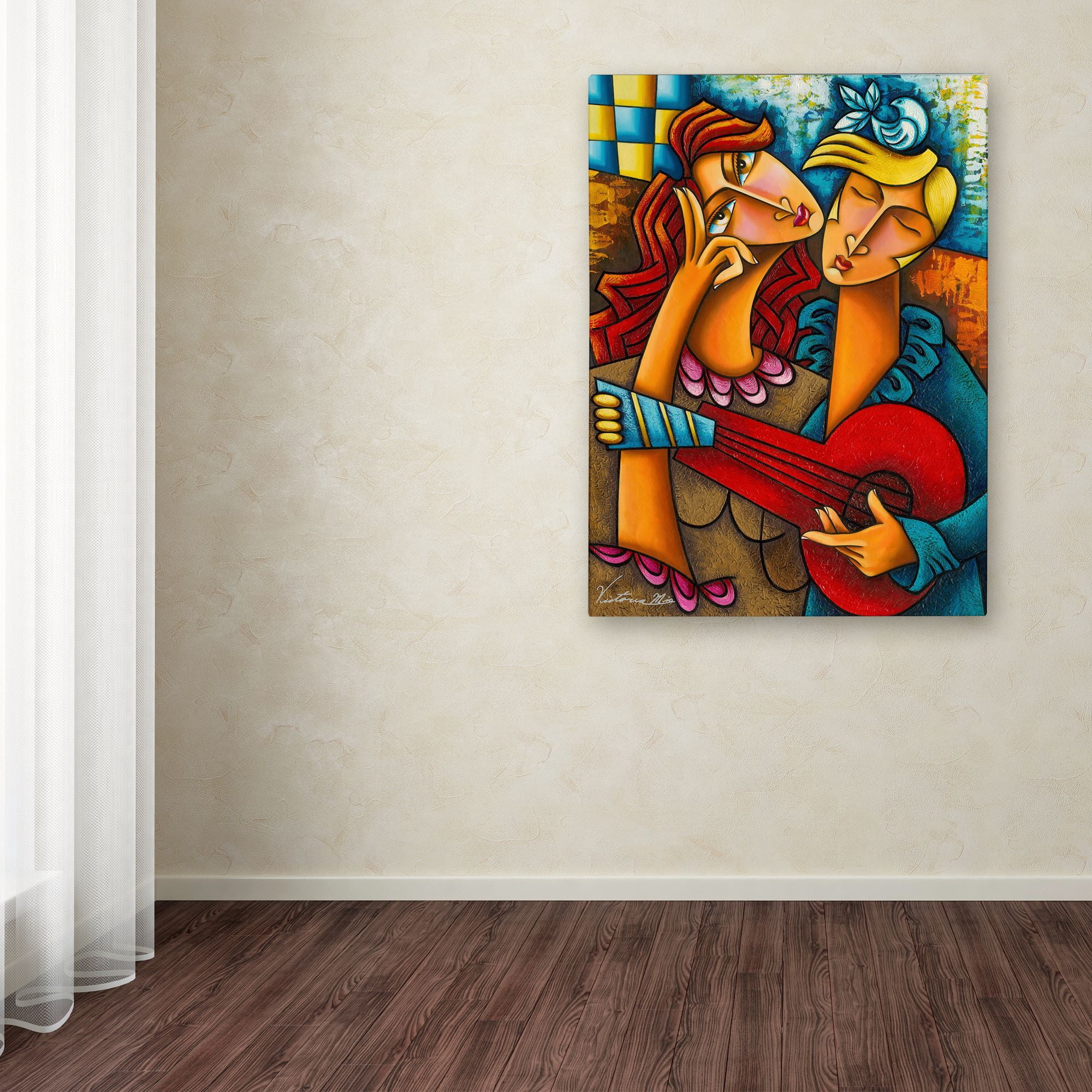 Trademark Fine Art 'Red Guitar' Canvas Art by Victoria Mio
