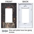 thumbnail image 3 of Yayeee Rocker Switch Wall Plate 2-Gang 4.7"x4.6" Home Decorative Outlet Cover, Skeleton with Flowers Pattern, 3 of 6