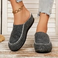 thumbnail image 5 of Wovix Women Men Slip On Moccasin Slippers Indoor Outdoor Warm Fuzzy Comfy House Shoes Fluffy Wide Loafer Slippers Daily Grey 39, 5 of 6