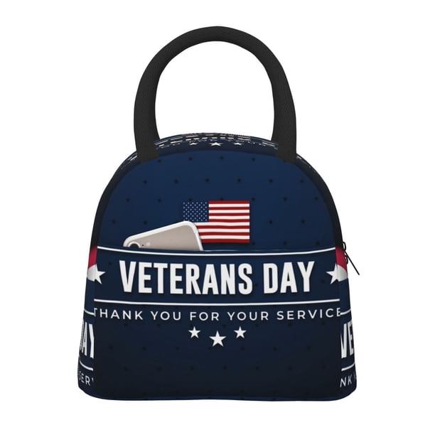 Disketp Happy Veterans Day Bolsa Térmica para Almuerzo, Lonchera con Abertura Amplia y Gran Capacidad, Organizador Reutilizable para Mujeres, Hombres y Adultos