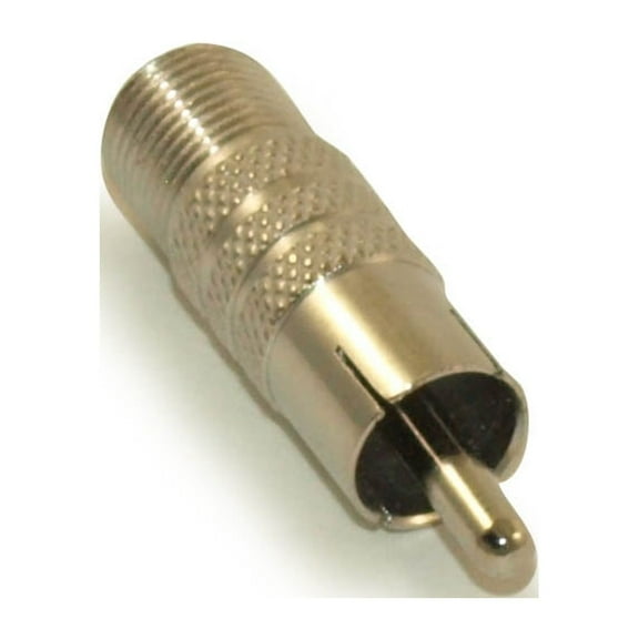 RCA Male to F (Coax) Female Adapter - Nickel Plated