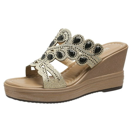 

YUHAOTIN Black High Heels Closed Toe Lace up Slope High Heel Sandals Lightweight Diamond Sandals Stiletto Heels for Women Sexy Platform Cute Sandals for Women Sparkly