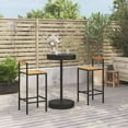 thumbnail image 1 of vidaXL 3 Piece Garden Bar Set Black Poly Rattan&Solid Wood Acacia, 1 of 4