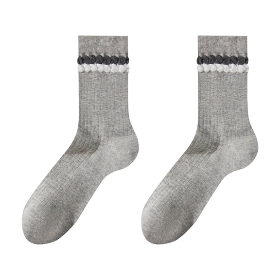 successthop Crew Socks Women Ladies Short Thin Breathable Soft Comfortable Casual Summer Sock for Gifts Gray