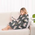 thumbnail image 4 of Dark Gray Cow Emotion Pattern Blanket Hoodies for Kids 6-13YR Oversize Wearable Blanket Hoodies for Boys Girls Teens, 4 of 7