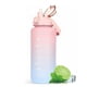 thumbnail image 1 of Botella de agua motivacional grande con marcador de tiempo de pajita sin BPA para deporte y fitness (rosa azul, 2000 ml), 1 of 5