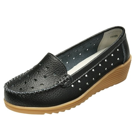 OJSFQUFP Womens Walking Shoes Women Casual Shoes Versatile Fashionable Hollow Out Casual Single Shoes Women Flat Bottomed Shoes Ballet Flats for Women Black 39