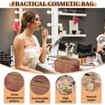 thumbnail image 3 of Bolsa de cosméticos de viaje para mujer, bolsa de maquillaje plana abierta, bolsa de cosméticos de cuero impermeable, bolsa de aseo de viaje de almacenamiento multifuncional, 3 of 5