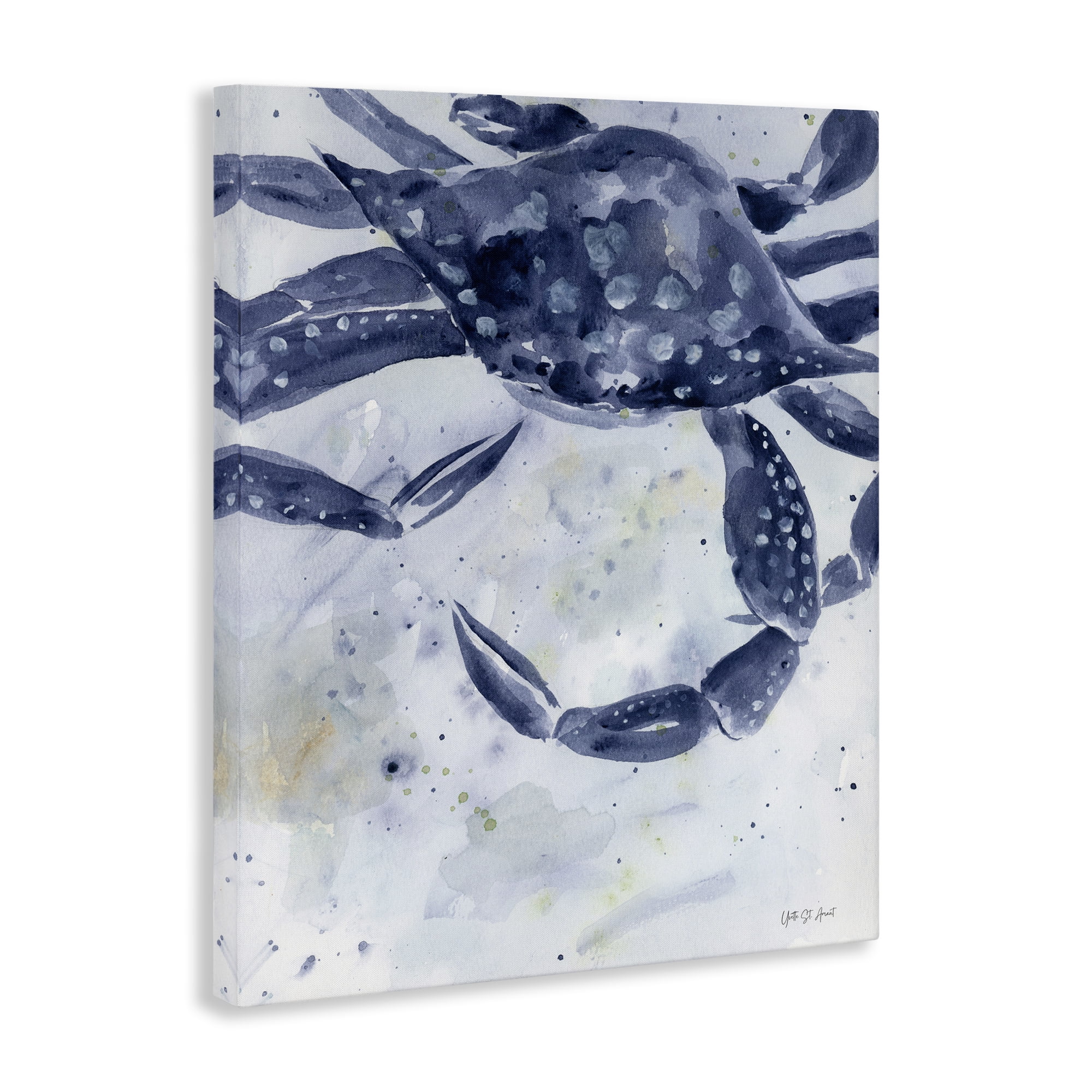 Stupell Industries Swimming Blue Crab Animals & Insects Painting Gallery Wrapped Canvas Art Print Wall Art, 24 x 30