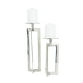 thumbnail image 6 of CosmoLiving by Cosmopolitan 2 Candle Silver Aluminum Metal Geometric Pillar Candle Holder, Set of 2, 6 of 8