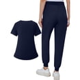 thumbnail image 5 of MLQIDK Scrub Sets for Woman Plus Size Nursing Uniforms Stretchy V Neck Scrub Pants and Tops Scrubs Medical Scrub Sets with Pockets Royal Blue M, 5 of 8