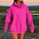 thumbnail image 2 of Tops cortos para mujer,Sudadera con capucha para mujer, blusa informal de manga larga, blusa lisa de poliéster, largo regular para casa o el trabajo, sopatenor, 2 of 8