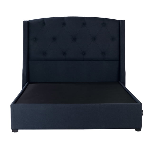 Box Base Cama Queen Size + Cabecera Zefyr Azul