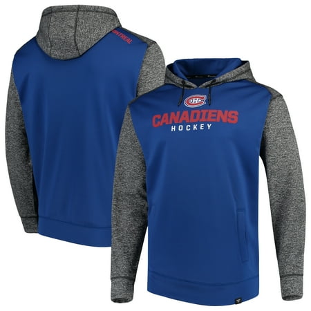 - Montreal Canadiens Fanatics Branded Static Fleece Pullover Hoodie - Blue/Heathered Charcoal