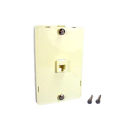 Leviton 40914-A Wall Phone Mounting Plate Telephone Jack, Almond