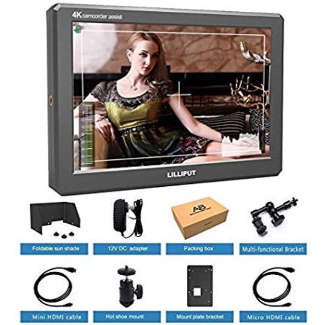 A8 Lilliput A8 3D-LUT 8.9 inch 1920x1200 Camera Top Broadcast Field Monitor with 4K HDMI input output Camcorder DSLR GH5s A7 A7R A7S III A9
