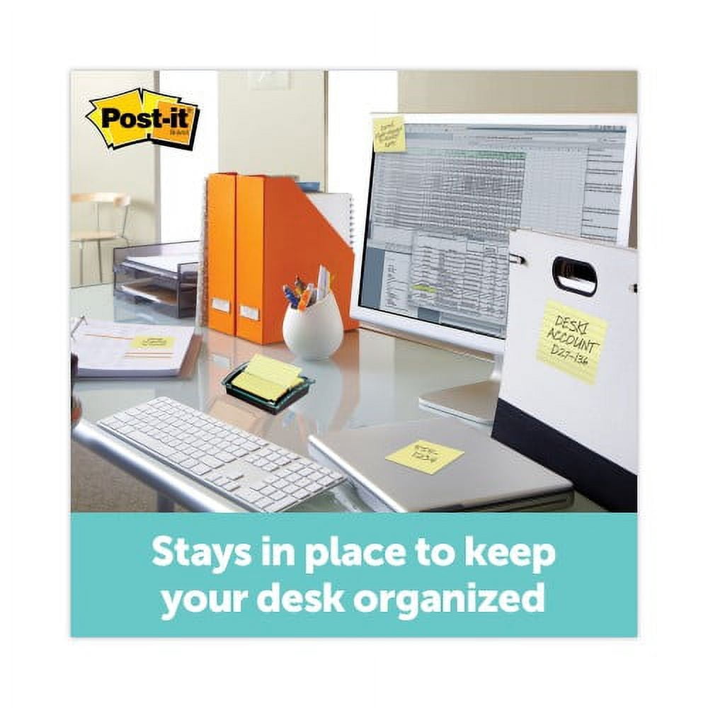 Post-it Clear Top Pop-up Note Dispenser, For 3 x 3 Pads, Black, Includes 50-Sheet Pad of Canary Yellow Pop-up Pad, Each