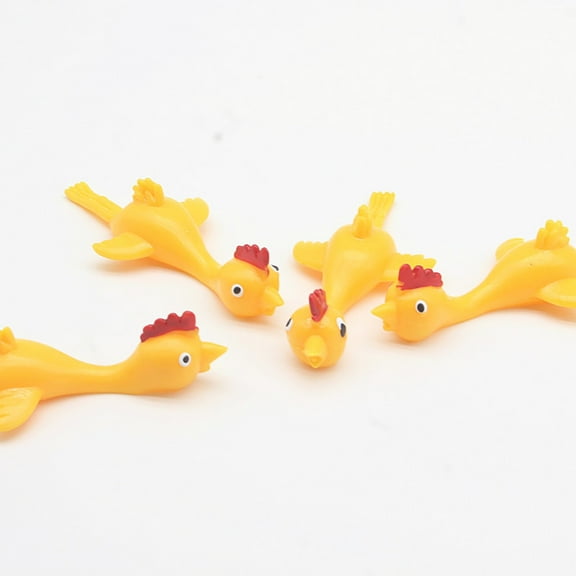 3 Pcs Flying Chicken Slingshot Party Favors for Kids Adults, Bulk Gag Goodie Bags Stuffers for Kids, Rubber Chickens Sling Shot, Funny Gag Gifts for Prankster, Carnival Prizes, Prank, Rave