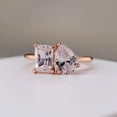 thumbnail image 2 of Jewelerix Moissanite Diamond Radiant Cut Ring Toi Et Moi Proposal 2 CT Engagement Ring 14K Yellow/Rose Gold Ring, 2 of 4