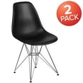 thumbnail image 2 of Flash Furniture 2 Pack Elon Series Black Plastic Chair with Chrome Base, 2 of 13