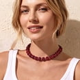 thumbnail image 4 of APSVO 18K Gold Plated Red Chunky Beaded Necklaces for Women Boho Choker Chain Fashion Accessories Prom Wedding Birthday Christmas Jewelry Gifts Mom Stocking Stuffers Adults, 4 of 7