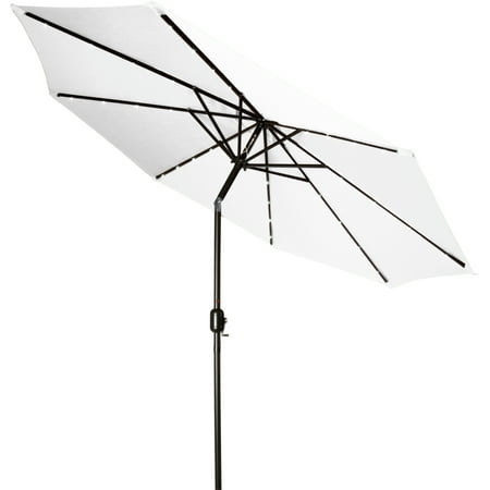Deluxe Solar Powered Led Lighted Patio Umbrella 9 By Trademark Deluxe Solar Powered Led Lighted Patio Umbrella 9 By Trademark Innovations White