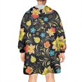 thumbnail image 2 of Wearable Oversized Blanket,Pioneer Flower Floral Print Pattern Wearable Blanket Hoodie for Adults,Cozy Hooded Blankets with Super Pockets,Super Warm Fuzzy Pullover for Women & Men, 2 of 6