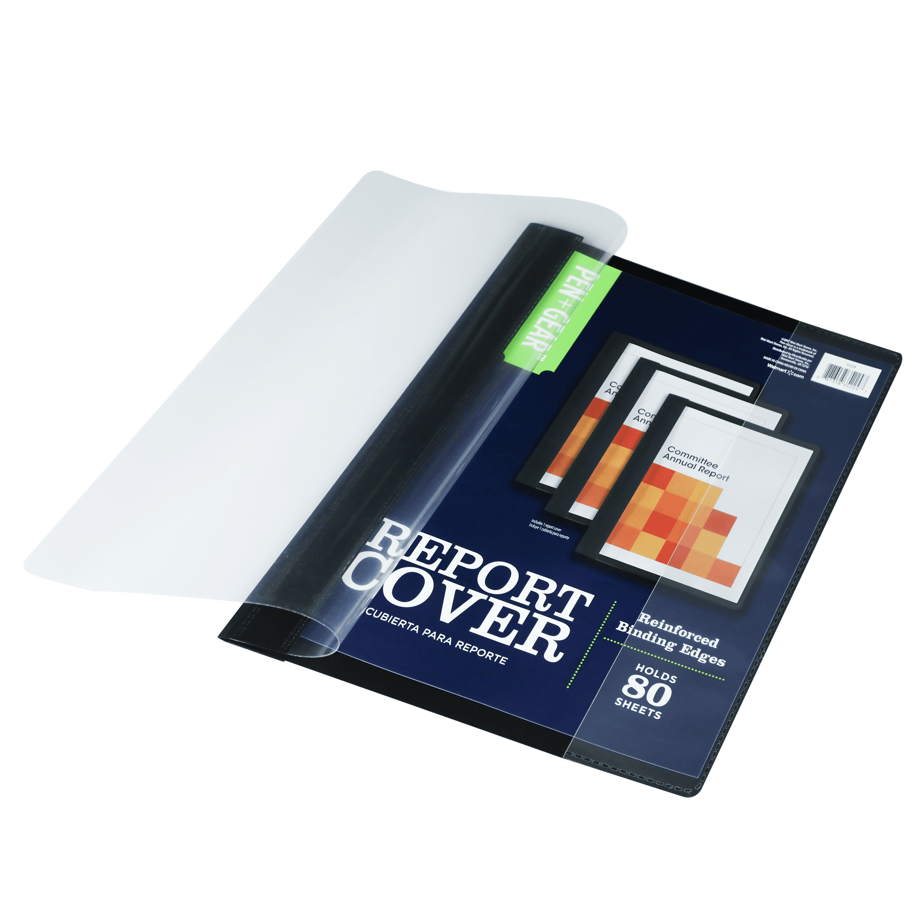 Pen + Gear Deluxe Report Cover with Clear Front, Holds 80 Pages, 8-1/2 x 11 inches, 1 Pack