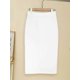 thumbnail image 5 of High Waist Skirts White Office Lady Summer Midi Length Casual Pencil Skirt for Woman Package Hip Jupes Plus Size, 5 of 5