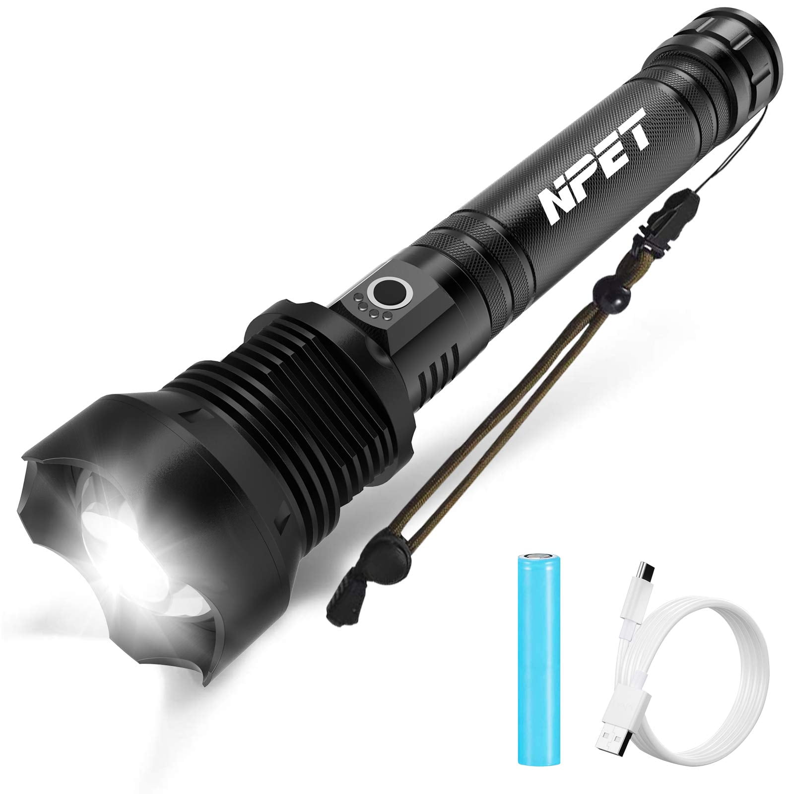 Details about   Tactical 350000LM Zoomable LED Flashlight Torch Lamp Camping & Charger 